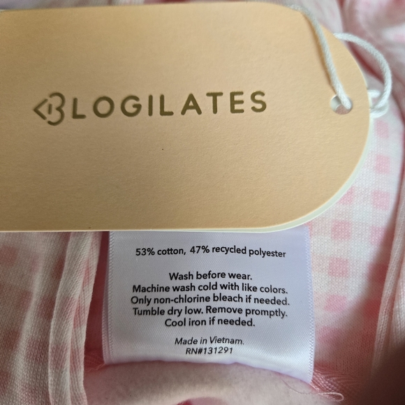NWT Blogilates Marshmallow Full Zip Hoodie - Pink Gingham - Picture 9 of 11